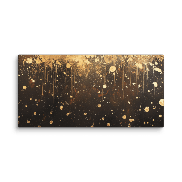 Gold Splatters Down Canvas - Image 2