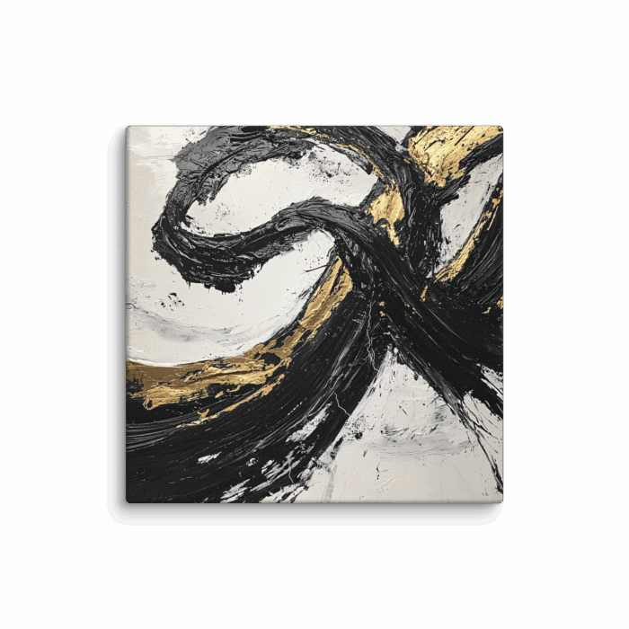 Gold Black Paint Stroke 01