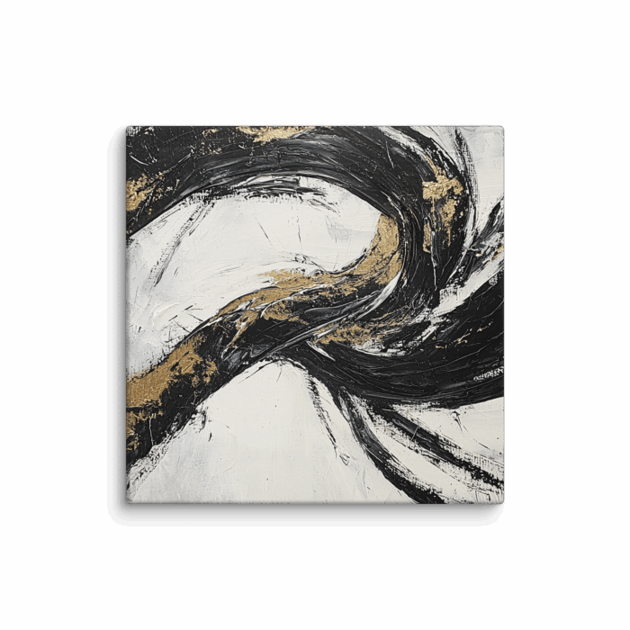 Gold Black Paint Stroke 04